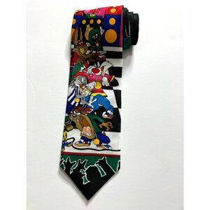 Vintage 90's Looney Tunes Rappin Toons Bugs Bunny Sylvester Taz Tweety Rap Tie